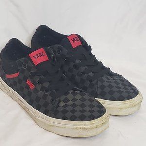 Vans Black Checkerboard Low Top Lace Up Youth 5.5 Womens 7 Some Pilling